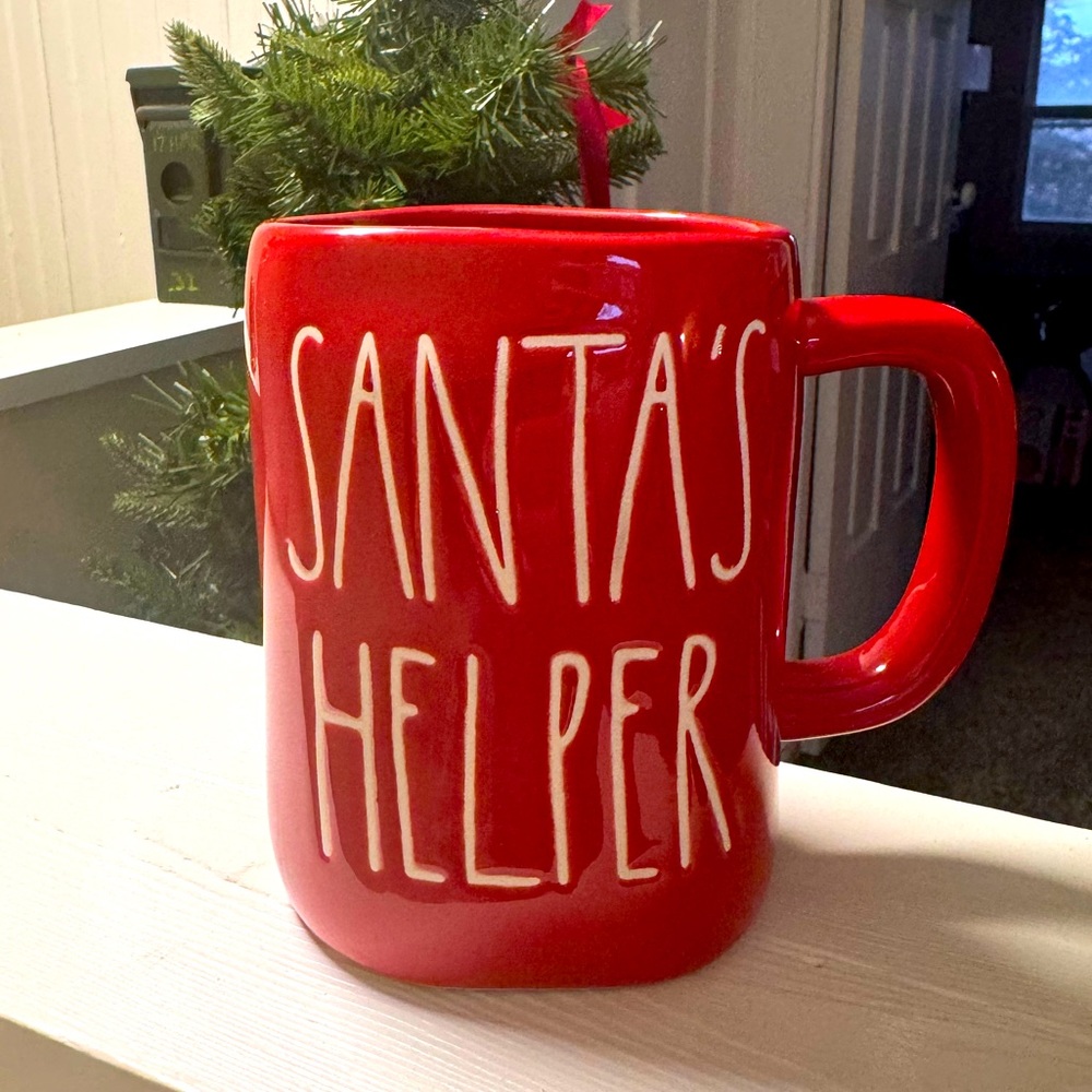 Rae Dunn “SANTA’S HELPER” Ceramic Coffee Mug